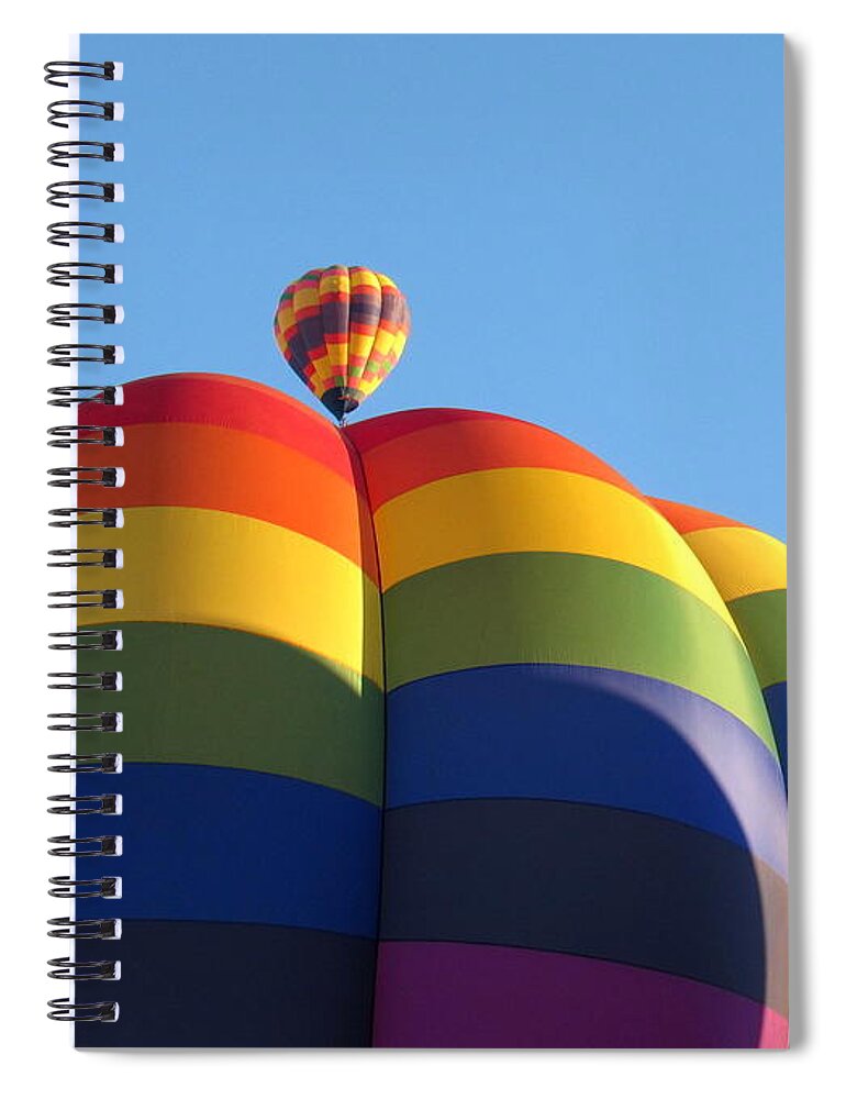  Hot Air Balloon Spiral Notebook featuring the photograph A Matter of Perspective by Adrienne Wilson
