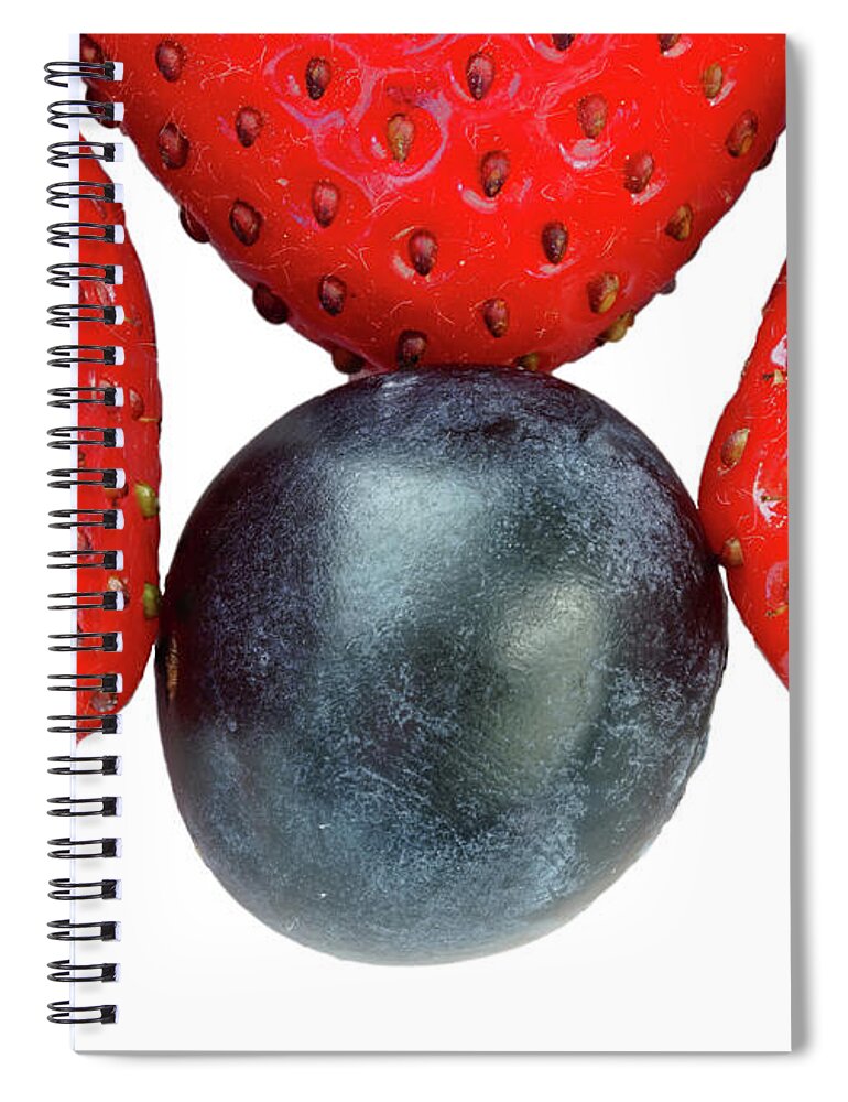 Blueberry Spiral Notebook featuring the photograph A Meeting Of Four Berries by Gary Slawsky