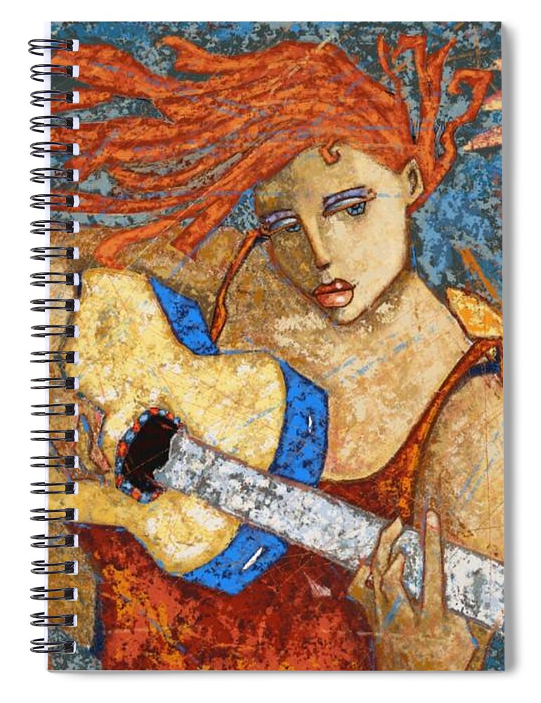 Summer Spiral Notebook featuring the painting A Midsummer Love Song by Oscar Ortiz