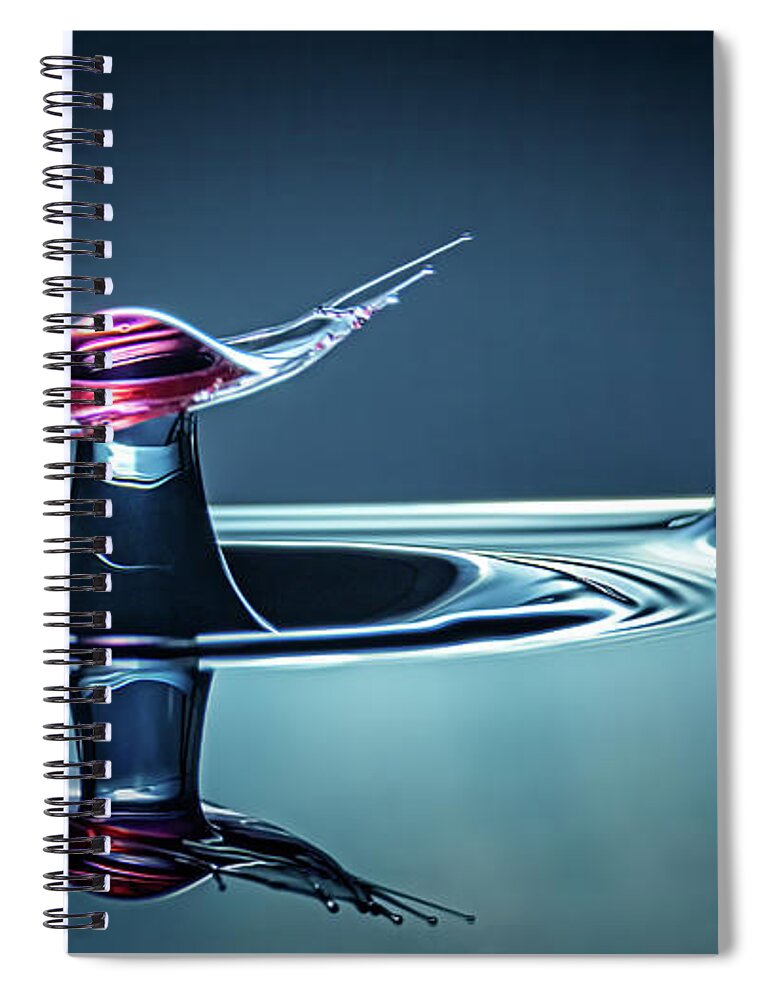 Water Drop Collision Spiral Notebook featuring the photograph A Moment in a Water Drop's Life by Michael McKenney