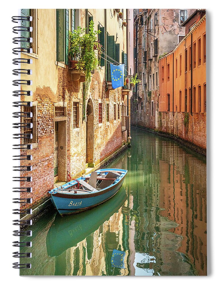 Venice Spiral Notebook featuring the photograph A moment in Venice by Robert Miller