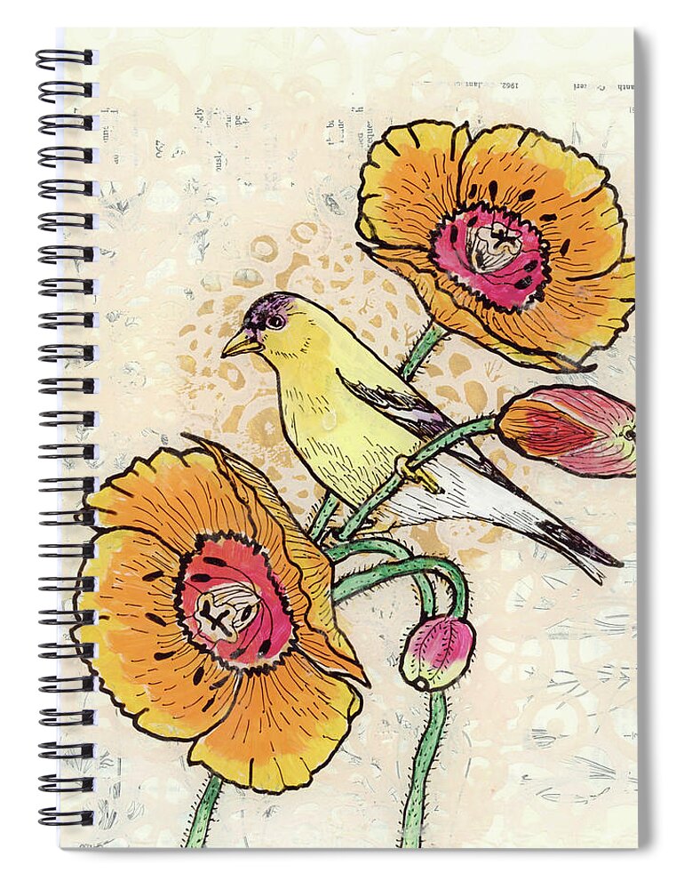 Reverse Glass Spiral Notebook featuring the mixed media A Moment to Rest by Jennifer Lommers