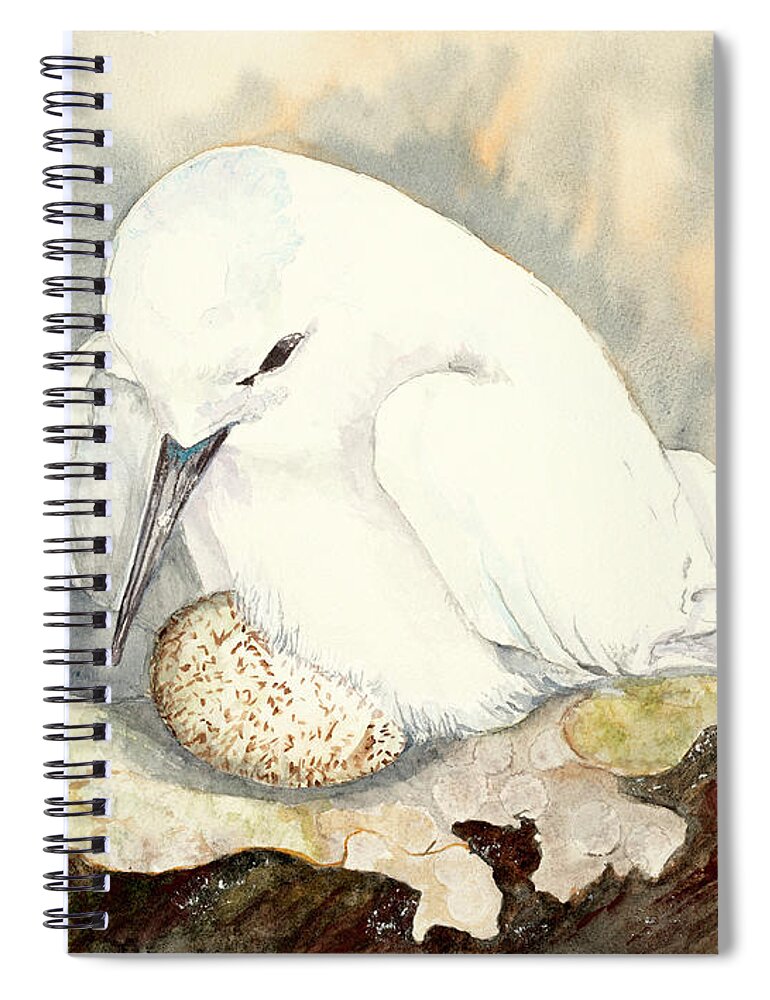 Tern Spiral Notebook featuring the painting A Mother's Love by Barbara F Johnson