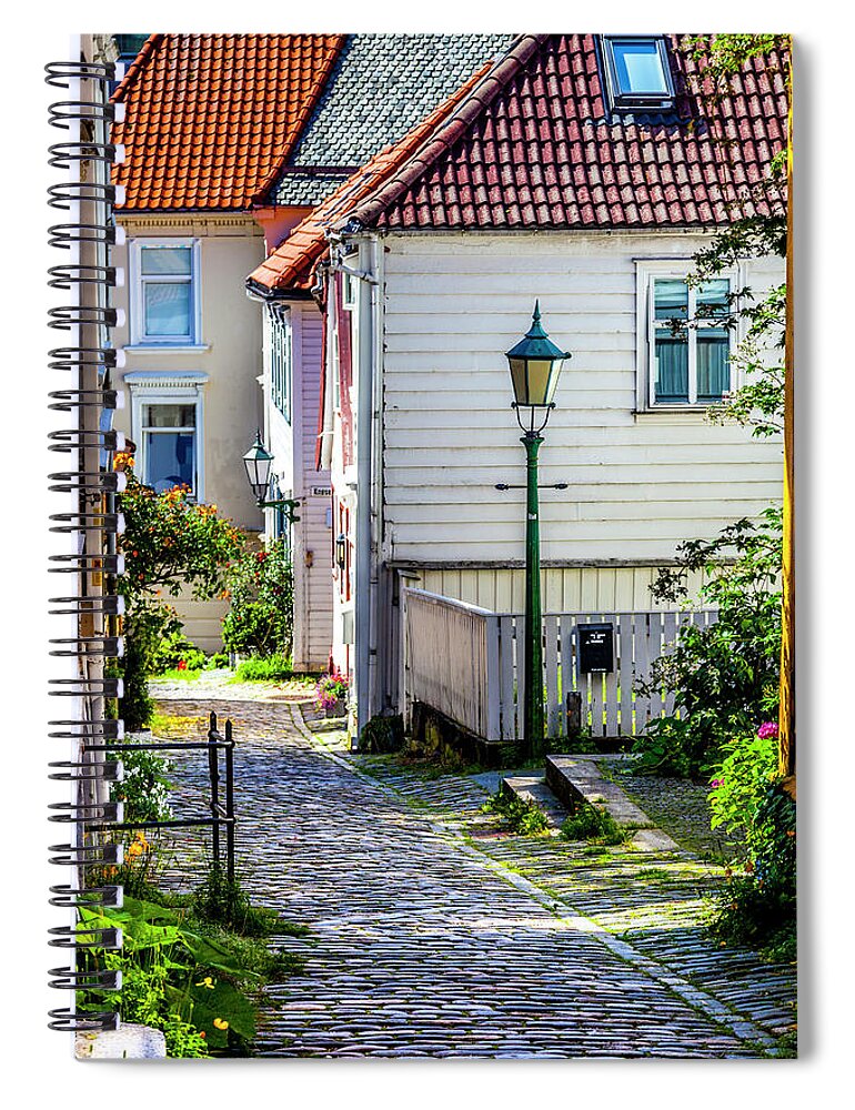 Town Spiral Notebook featuring the photograph A Neighborhood in Bergen by W Chris Fooshee