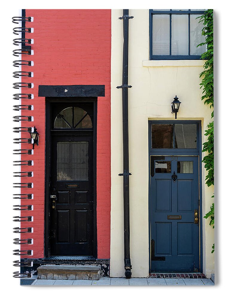 Nyc Doors Spiral Notebook featuring the photograph A Pair of NYC Doors by Liz Albro