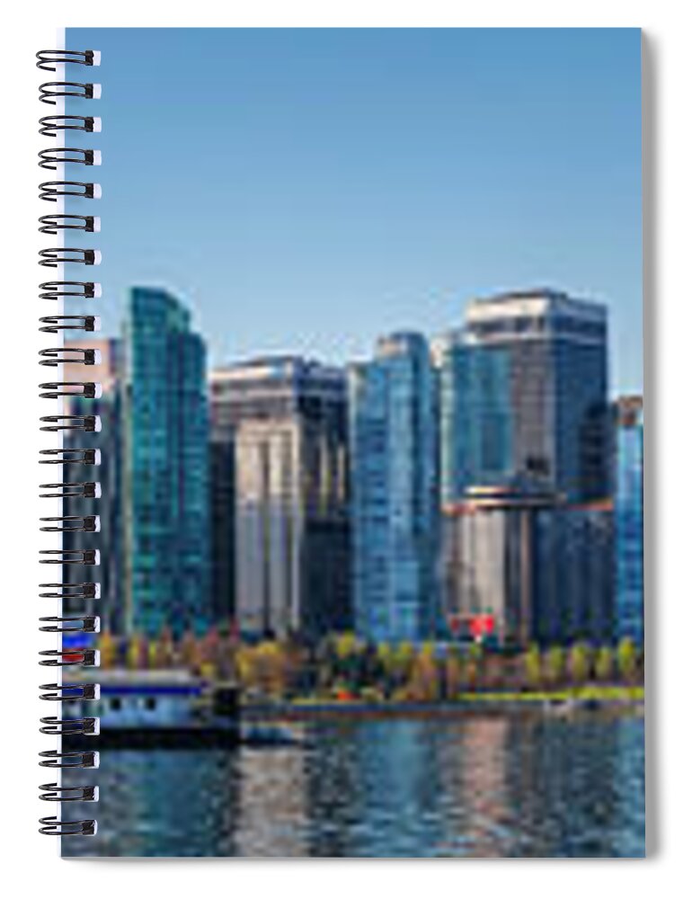 Vancouver Spiral Notebook featuring the photograph A panoramic view of downtown Vancouver by Rick Deacon