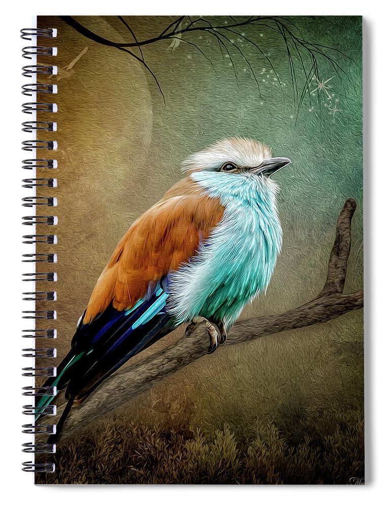 Bird Spiral Notebook featuring the digital art A Pause in Time by Maggy Pease