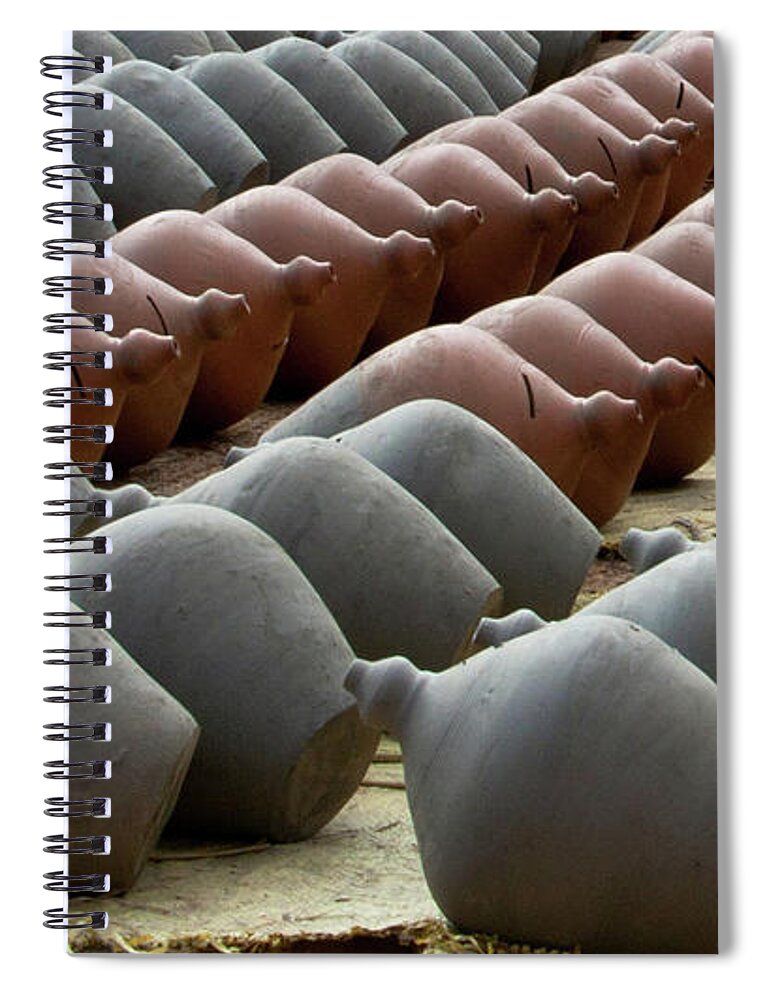Pottery Spiral Notebook featuring the photograph A Potter's Work by Leslie Struxness