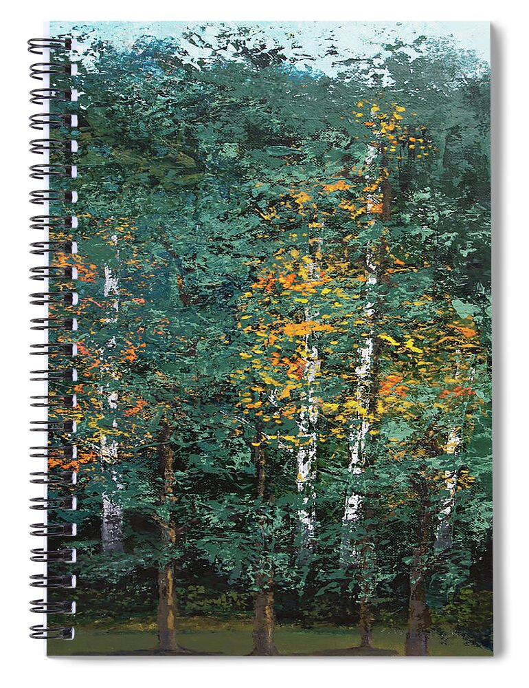 Landscape Spiral Notebook featuring the painting A Quiet Place by Linda Bailey