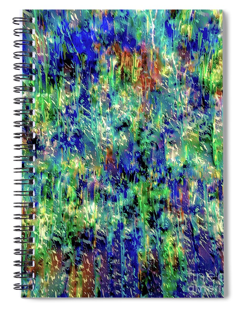 A-fine-art Spiral Notebook featuring the painting A Rainy Night In Miami by Catalina Walker