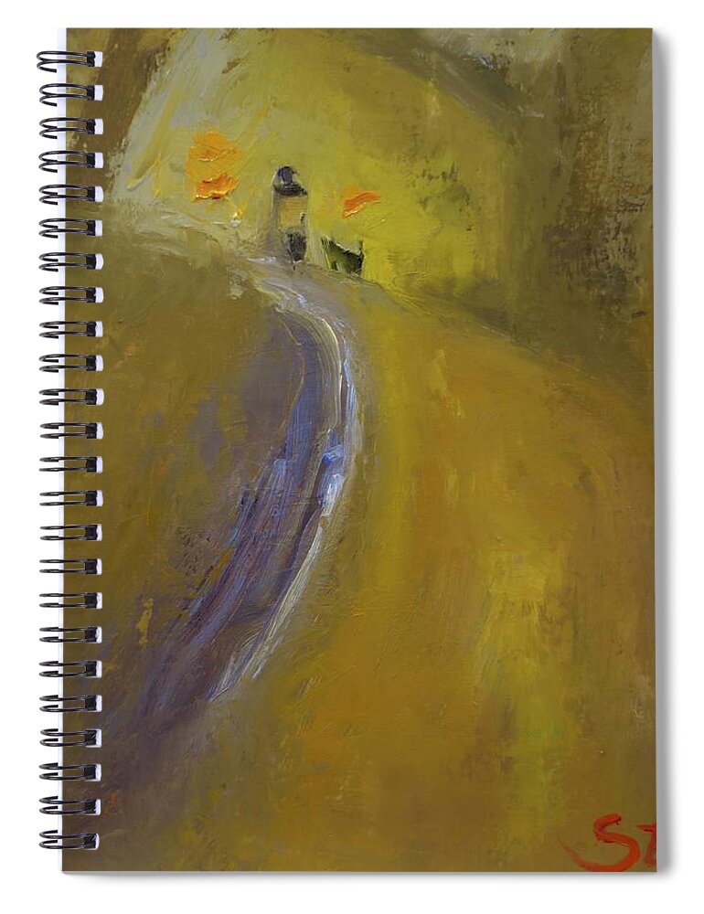 Oil Painting Spiral Notebook featuring the painting A road up the hill where love sings by Suzy Norris