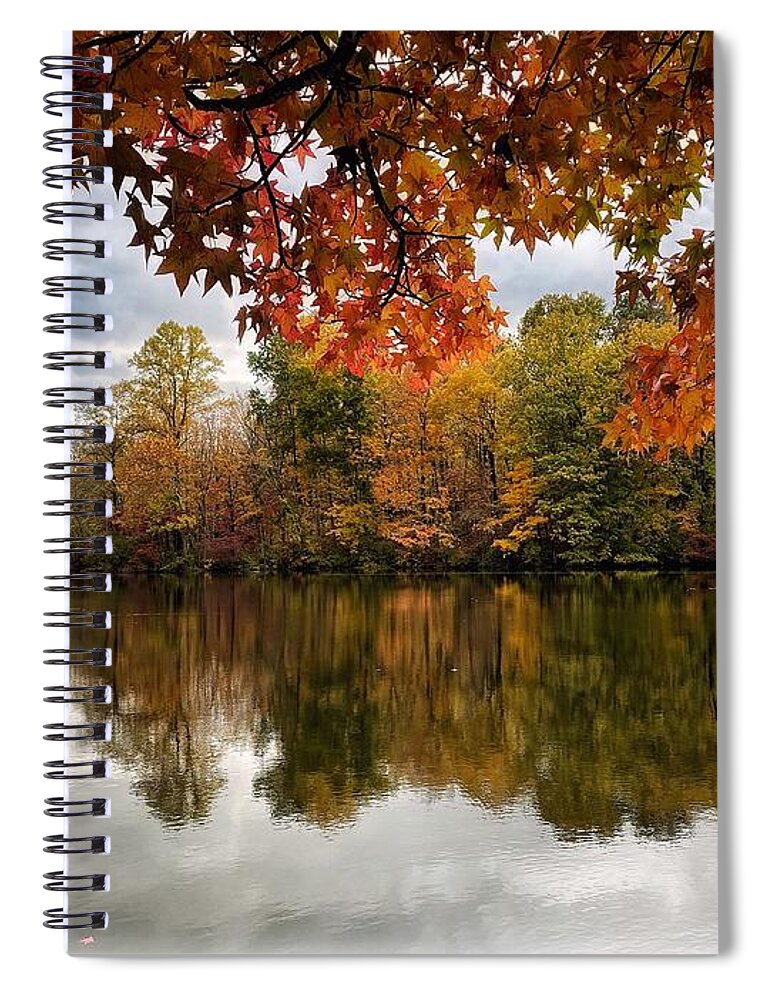 Fall Spiral Notebook featuring the photograph A Season of Reflection by Andrea Platt
