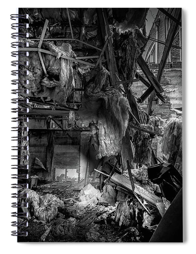 Lindale Mill Spiral Notebook featuring the photograph A Sign Of Better Times by Doug Sturgess