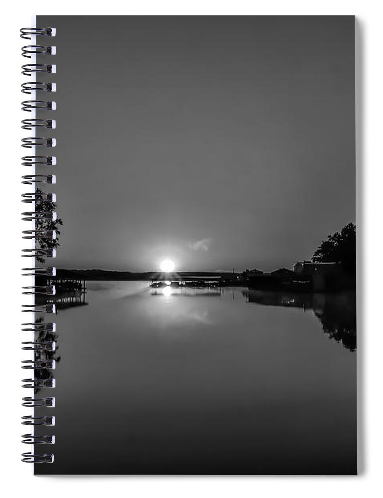 Lake Spiral Notebook featuring the photograph A Silhouetted Sunrise by Ed Williams