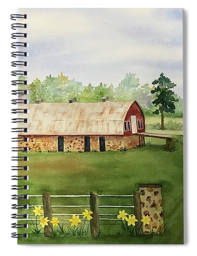 Barn Spiral Notebook featuring the painting A Snapshot in Time by Beth Fontenot