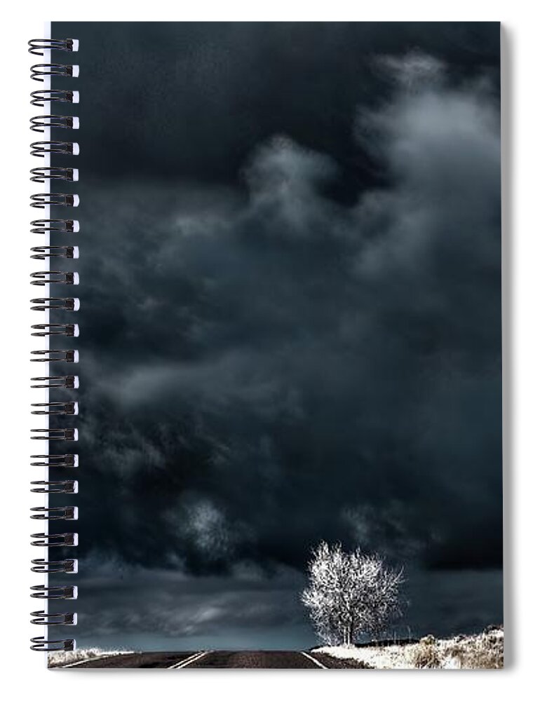 Cottonwood Spiral Notebook featuring the photograph A Storm at Cottonwood End by Wayne King