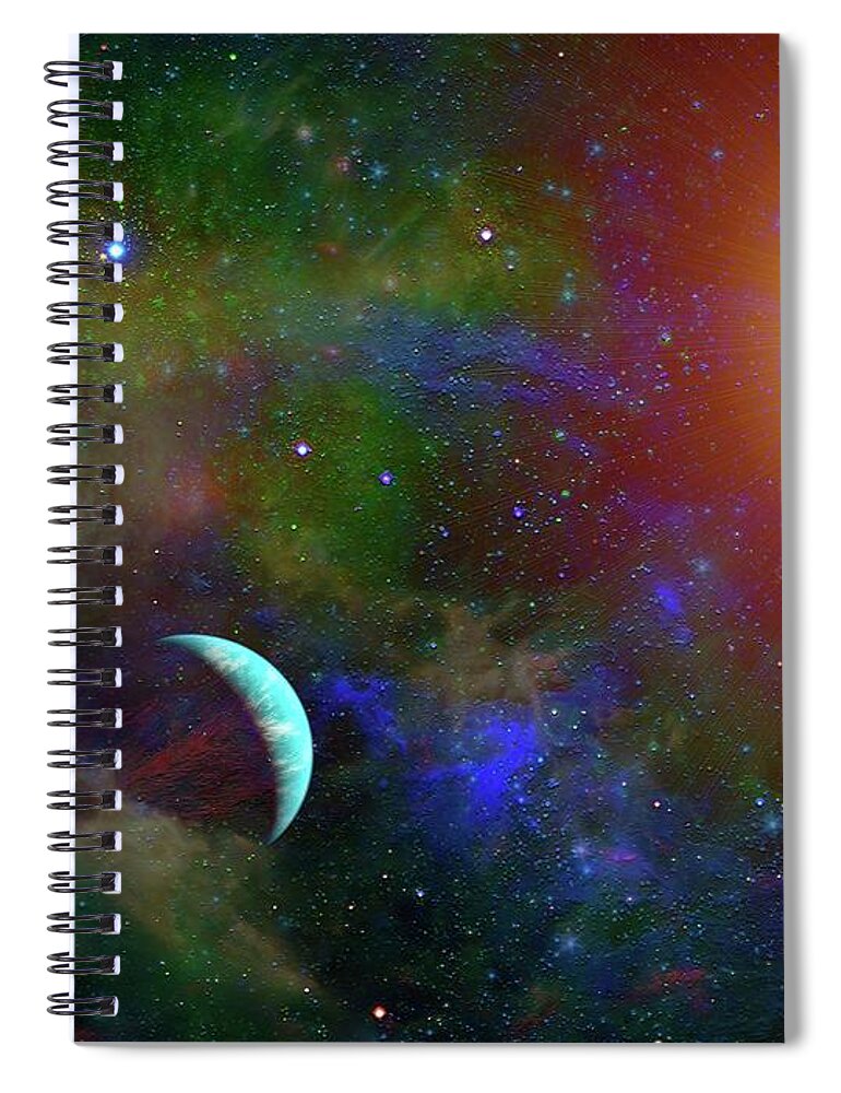  Spiral Notebook featuring the digital art A Sun Going Red Giant by Don White Artdreamer