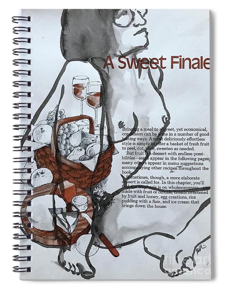 Life Drawing Spiral Notebook featuring the drawing A Sweet Finale by M Bellavia