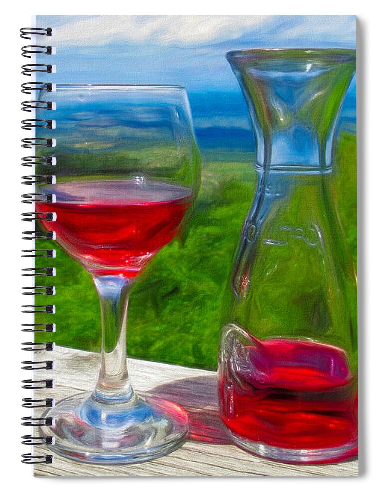 Wine Spiral Notebook featuring the digital art A Taste of Wine Country by Susan Hope Finley