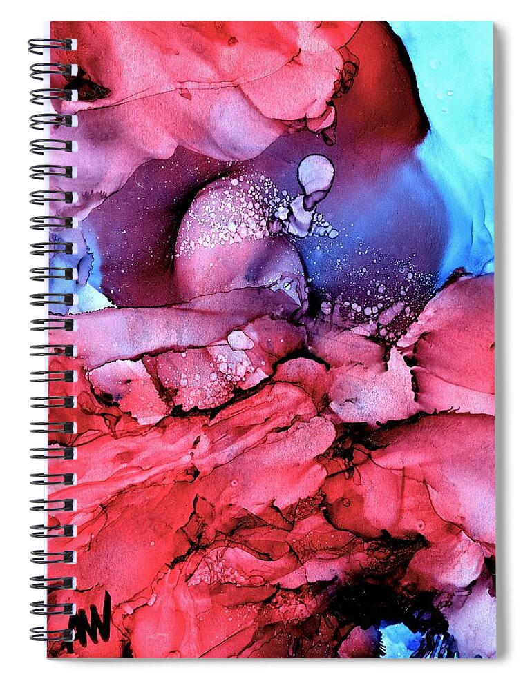 Alcohol Ink Spiral Notebook featuring the painting A thoroughfare of freedom beat by Angela Marinari