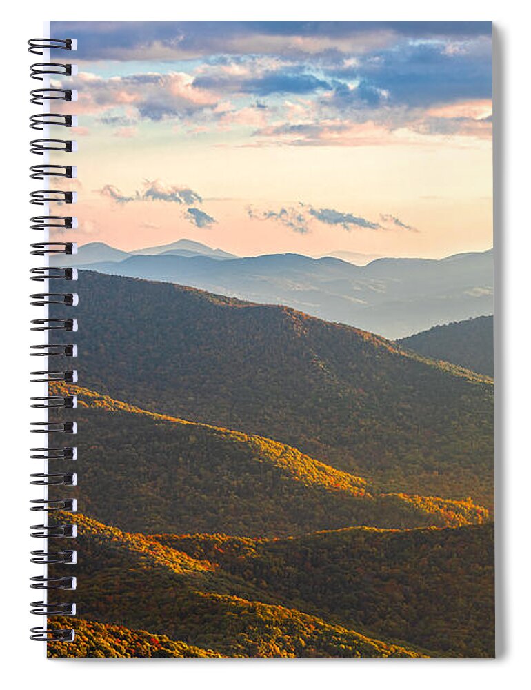 Cowee Moutain Spiral Notebook featuring the photograph A Touch Of Fall At Cowee Mountain by Jordan Hill