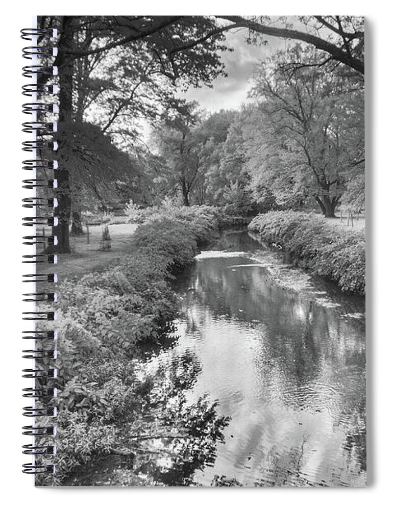 Trees Spiral Notebook featuring the photograph A Tree Lined Part of the Rahway River by Alan Goldberg