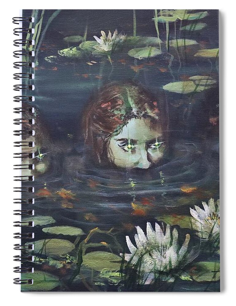  Halloween Spiral Notebook featuring the painting A Trio of Witches by Tom Shropshire