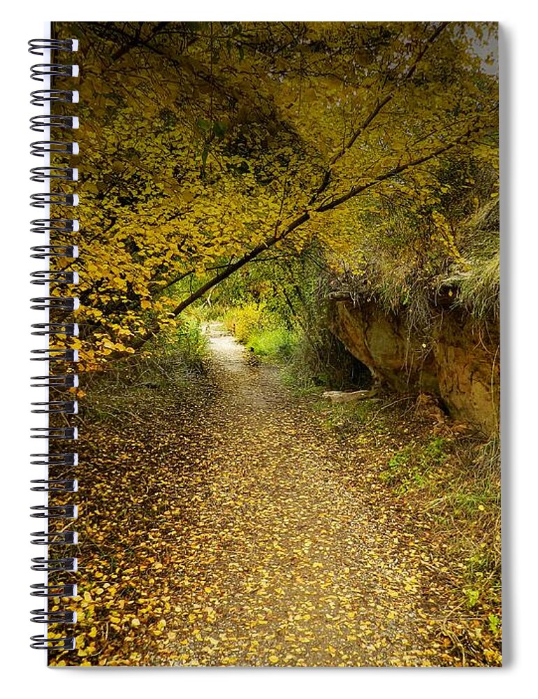 Autumnal Spiral Notebook featuring the photograph A True Autumn Day by Laura Putman