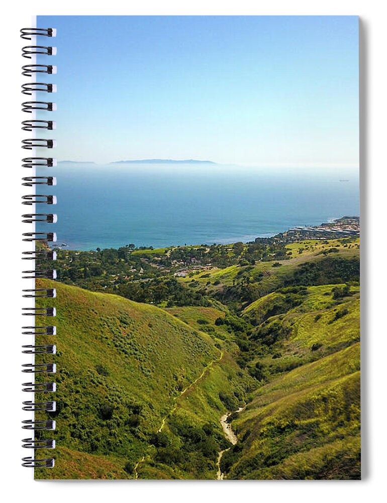 Ocean Spiral Notebook featuring the photograph A View from a Cliff by Marcus Jones