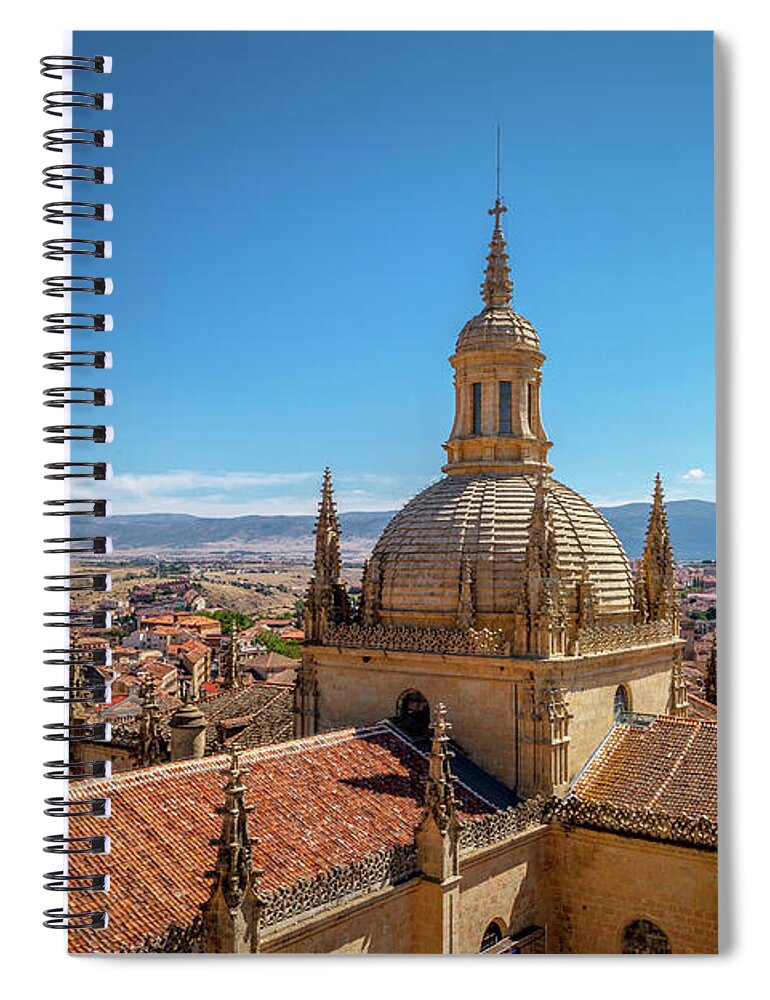 Spain Spiral Notebook featuring the photograph A View of Segovia's Cathedral by W Chris Fooshee