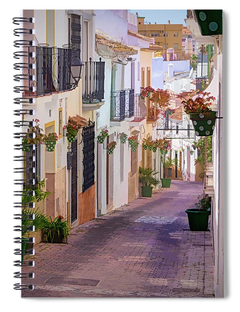 Andalusian City Spiral Notebook featuring the photograph A visit to the city of Estepona - 7 by Jordi Carrio Jamila