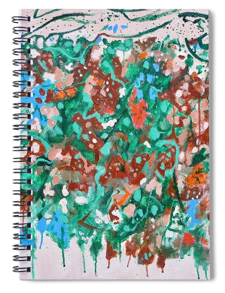 Acrylic Abstract Spiral Notebook featuring the painting A Walk Down Latimer Street by J Loren Reedy