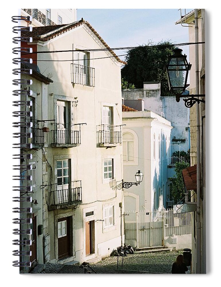 Lisboa Spiral Notebook featuring the photograph A walk to the castle by Barthelemy de Mazenod