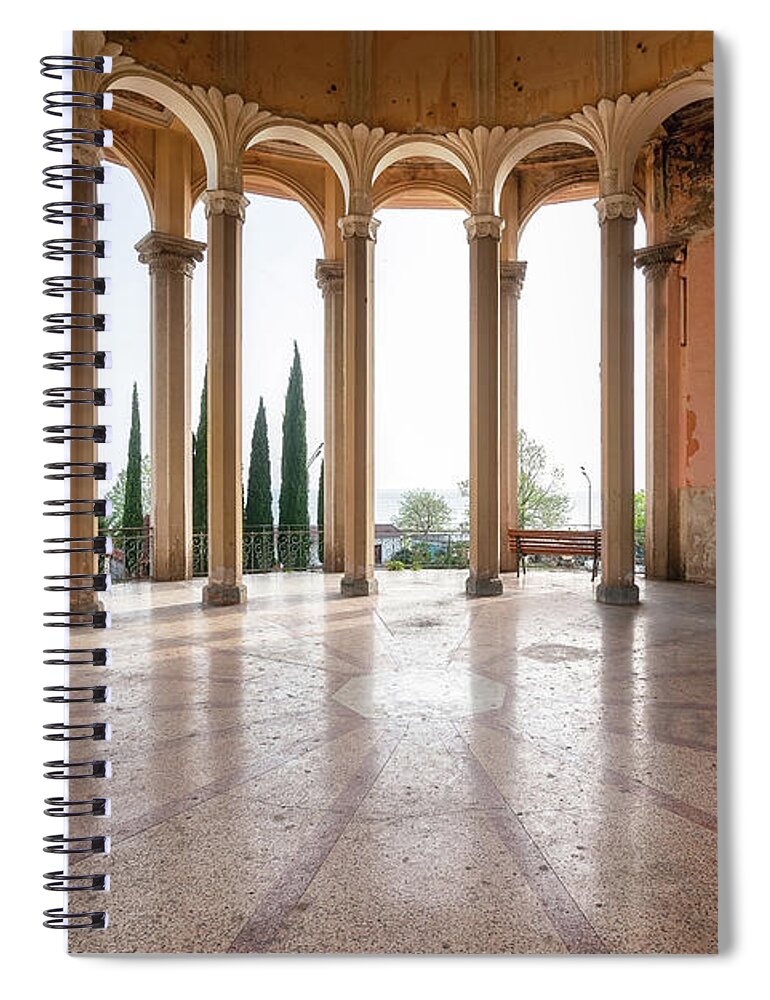Abandoned Spiral Notebook featuring the photograph Abandoned Black Sea Train Station by Roman Robroek