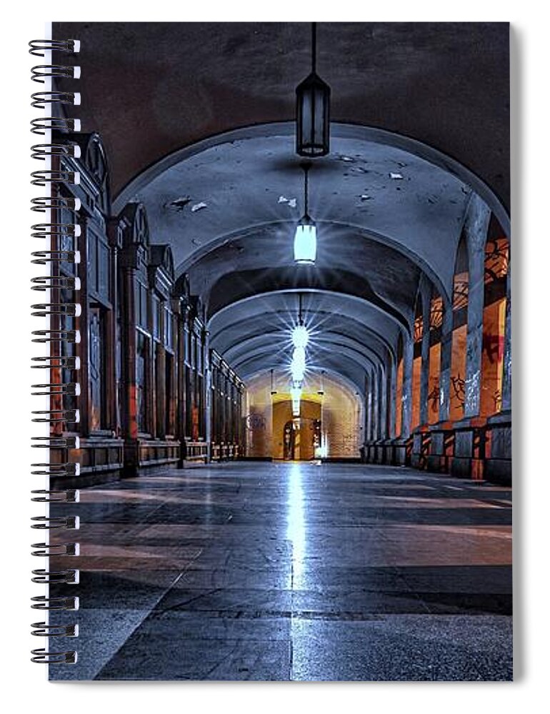 Street Spiral Notebook featuring the photograph Abandoned Passageway by Tito Slack