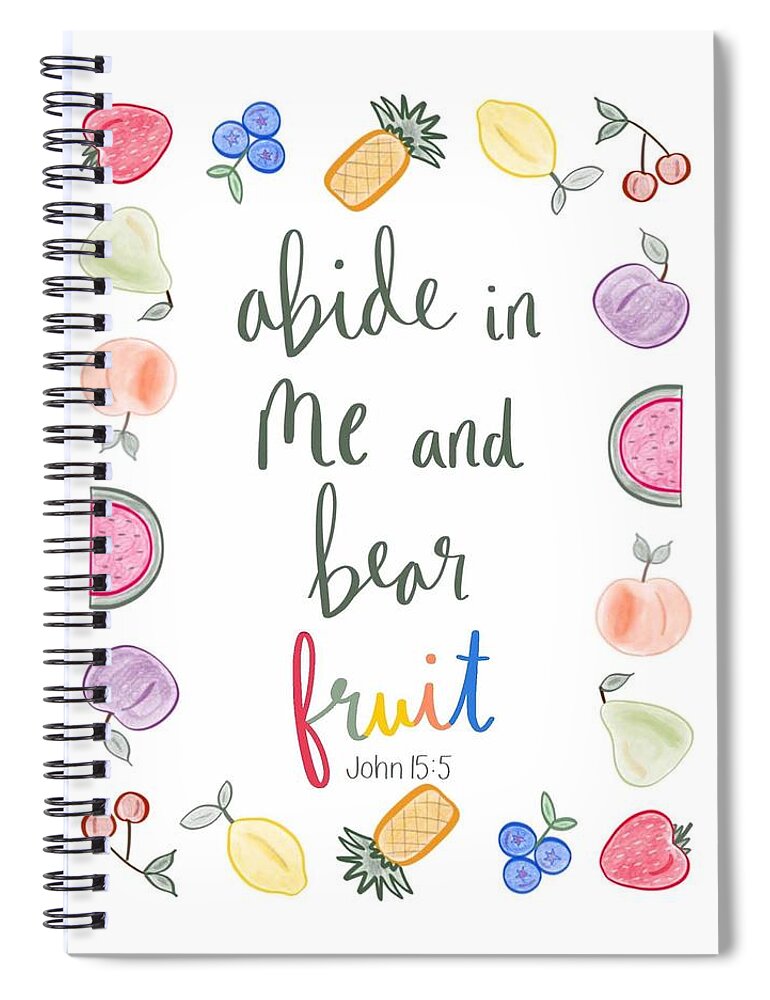  Spiral Notebook featuring the mixed media Abide in Me by Stephanie Fritz