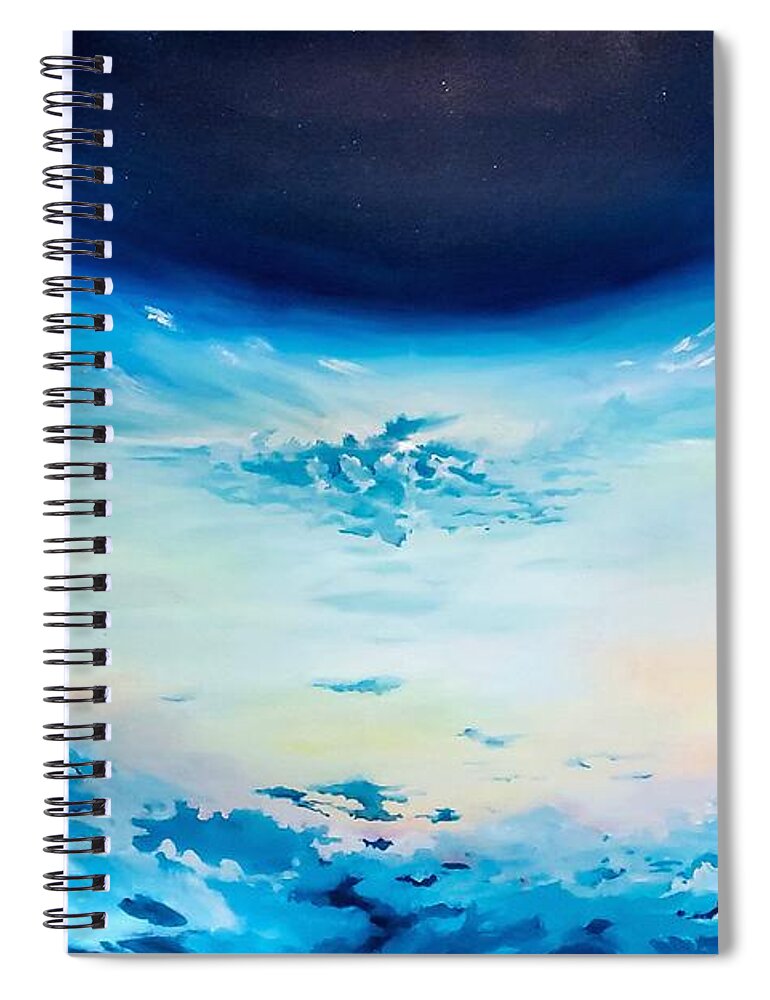 Above Spiral Notebook featuring the painting Above the Clouds by Merana Cadorette