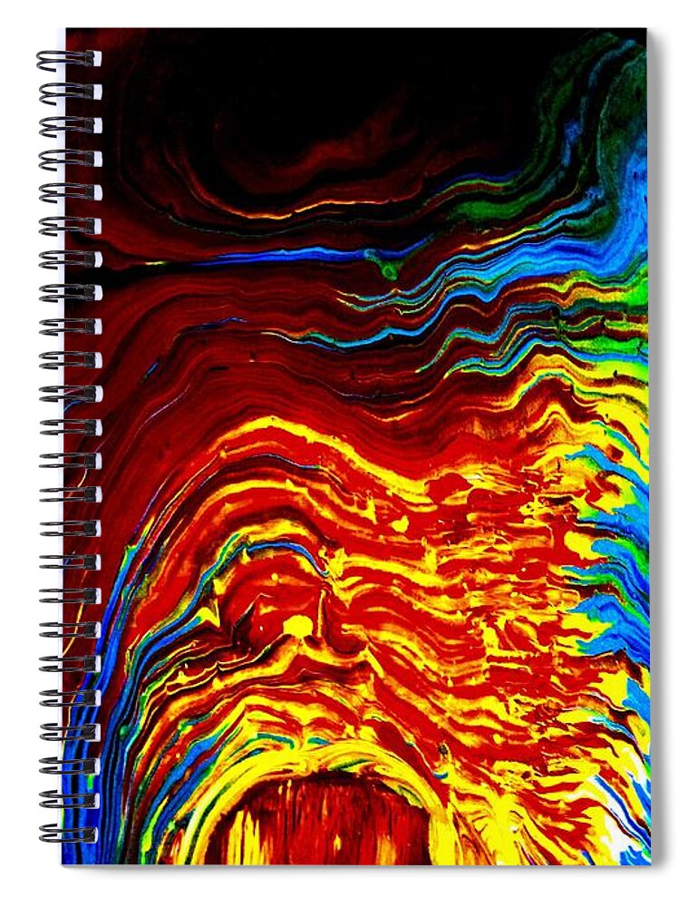 Earth Fire Above Water Spiral Notebook featuring the painting Above the Earth by Anna Adams