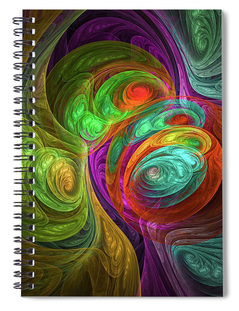 Abstract Spiral Notebook featuring the digital art Abstract 109 by Olga Hamilton