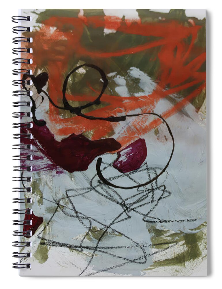 Abstract Art Spiral Notebook featuring the mixed media Abstract 928cn by Cathy Anderson
