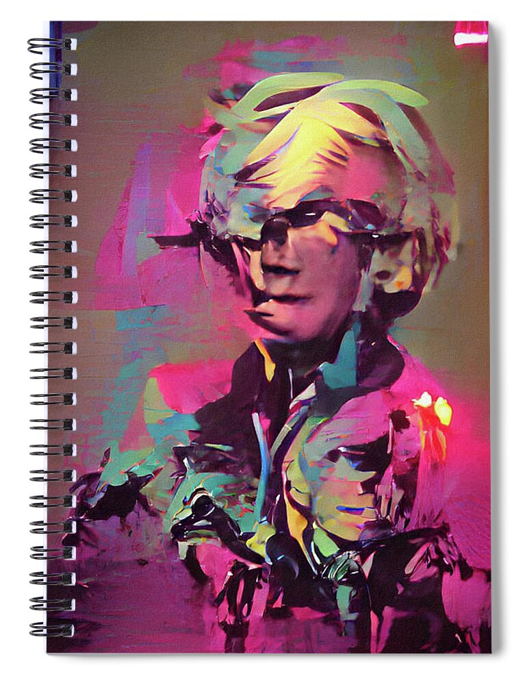 Richard Reeve Spiral Notebook featuring the digital art Abstract Andy by Richard Reeve