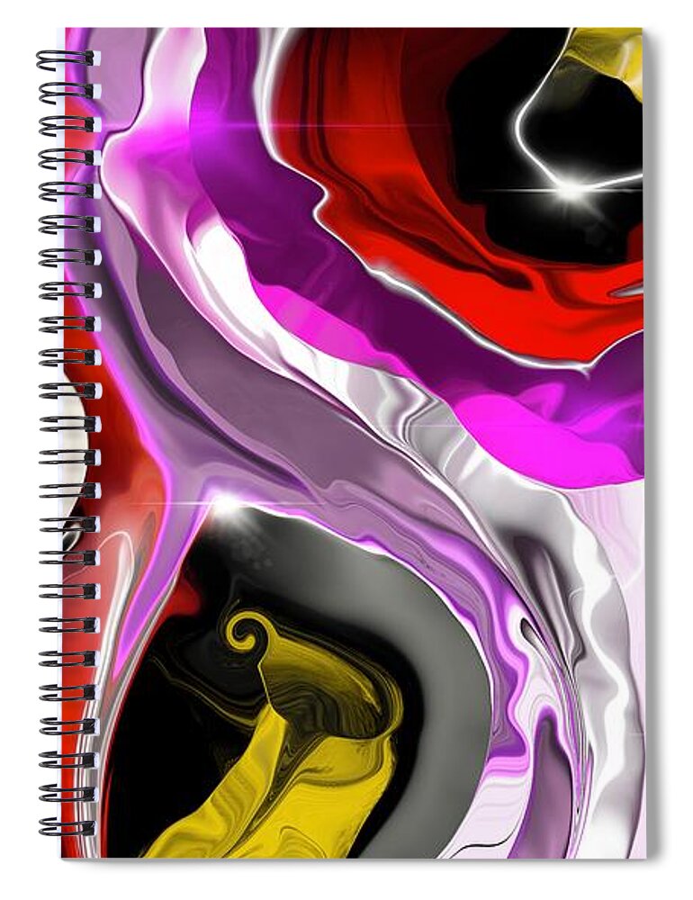 Abstract Spiral Notebook featuring the painting Abstract art play of colors and play of light by Patricia Piotrak