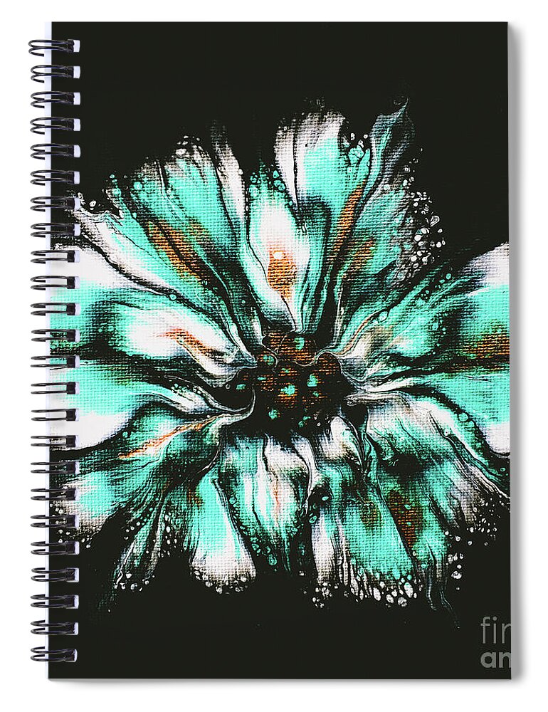 Abstract Floral Spiral Notebook featuring the painting Abstract Blossom Burst by Zan Savage
