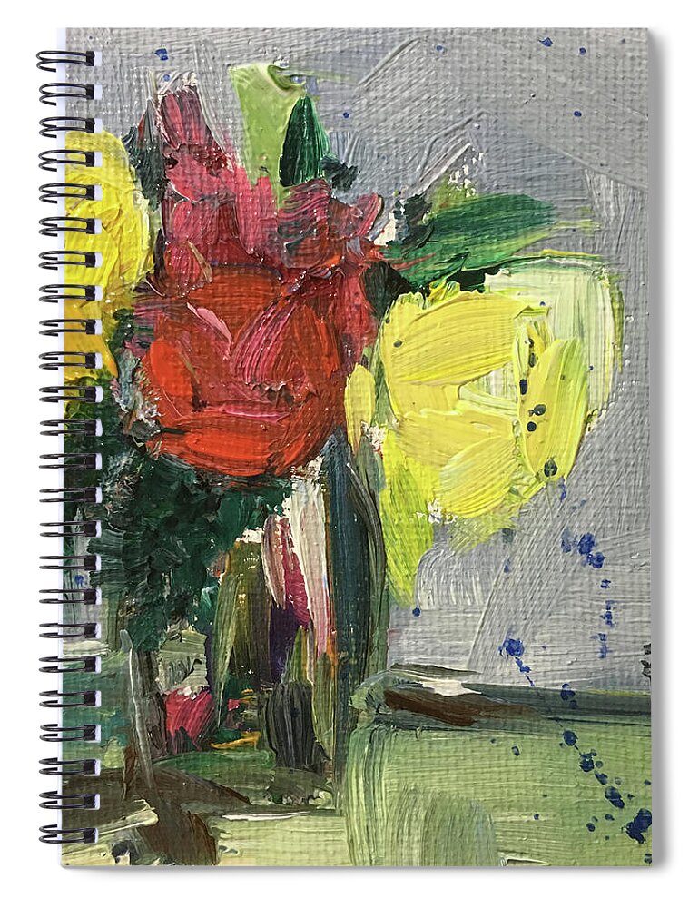 Flowers Spiral Notebook featuring the painting Abstract Bunch by Roxy Rich