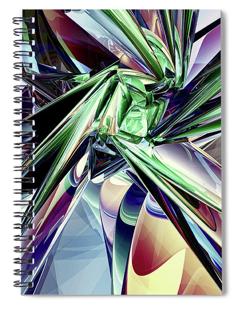 Three Dimensional Spiral Notebook featuring the digital art Abstract Chaos by Phil Perkins