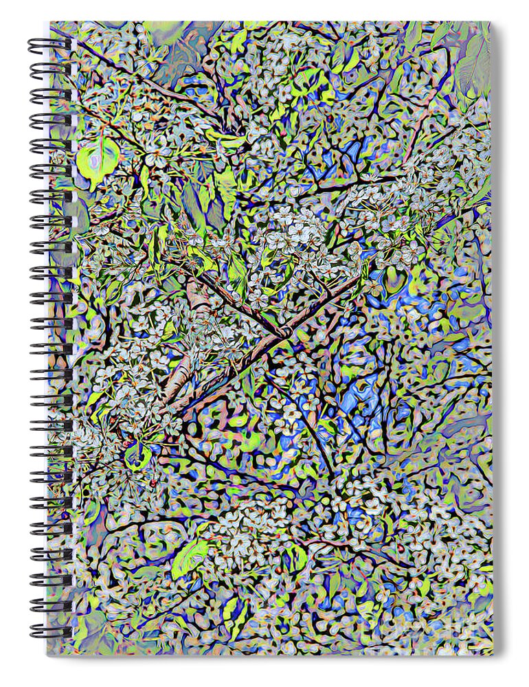 Abstract Spiral Notebook featuring the photograph Abstract Cherry Blossoms by Roslyn Wilkins