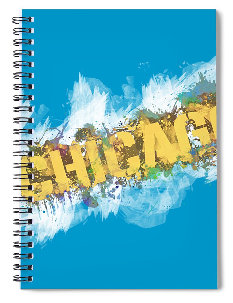 Abstract Chicago Spiral Notebook featuring the painting Abstract Chicago Design - Illinois USA by Stefano Senise