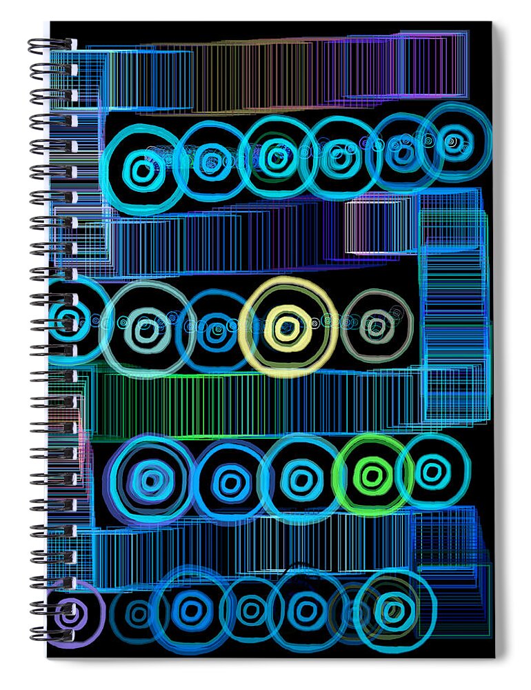 Abstract Circles Lines Spiral Notebook featuring the digital art Abstract circles and lines by Kathleen Boyles