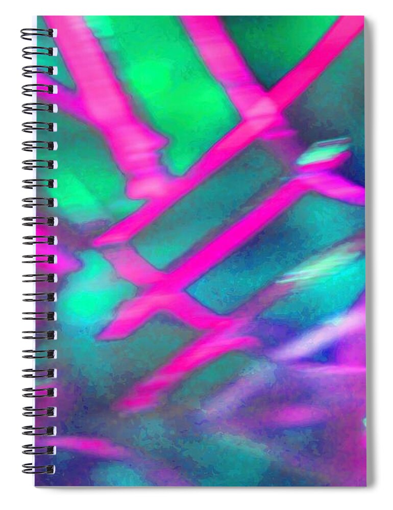 Abstract Spiral Notebook featuring the digital art Abstract Expressionaryish #4 by T Oliver