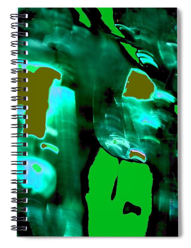 Abstract Spiral Notebook featuring the digital art Abstract Expressionaryish #5 by T Oliver
